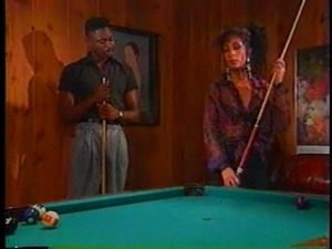 Ebony couple prefers fucking to billiards
