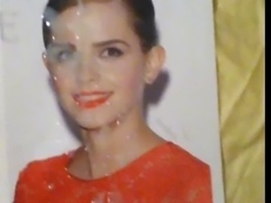 Emma Watson Red Dress Cum