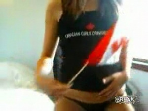Canadian patriot girl stripping