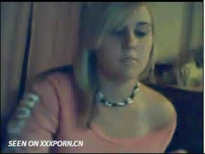 Cute blonde on webcam