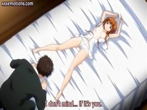 Young hentai redhead gets a hand over her mouth when she gets nailed