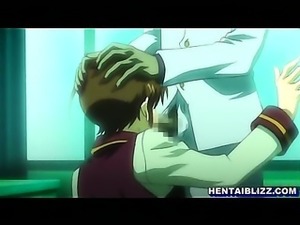 Hentai schoolgirl sucking stiff dick and swallowing cum