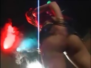 Sexy Japanese club girl dances and is filmed upskirt showing pussy