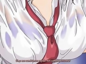 Censored clip of a yummy hentai bimbo with huge bosoms getting screwed