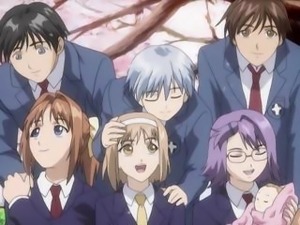 Hentai schoolgirls and their senpais fuck each other inside the school
