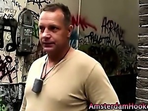 Dutch hooker gets cumshot after doing russian