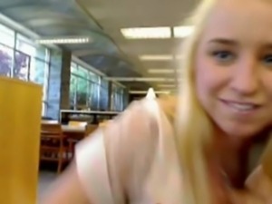 Hot Blonde In Public Library free
