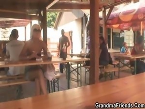 Two dudes have fun with granny