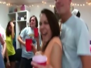 Group of horny girls fuck on college