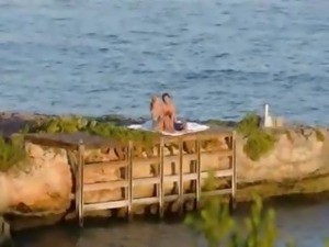 vagina licking and fucking by the sea