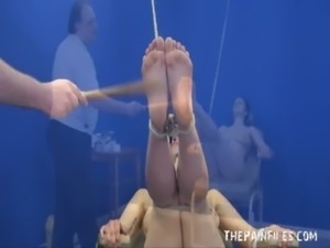 Feet whipping bondage and foot fetish of amateur bdsm slave girl Beauvoir free