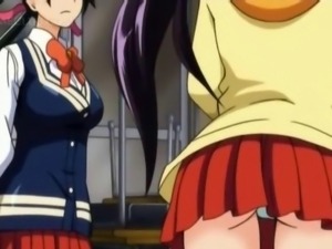 Hentai school babe cunt teased with a lick upskirt