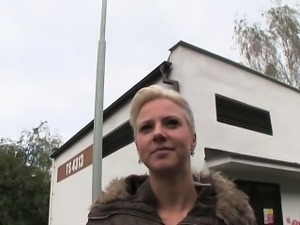 Student fucks for cash POV in public