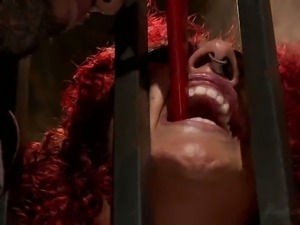 Redhead slave gets banged hard by her slave