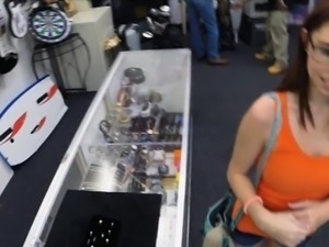 Cute girl in glasses fucked by pawn man for a diamond ring