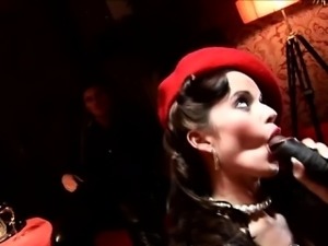 Kinky hotie blows her bosses big cock