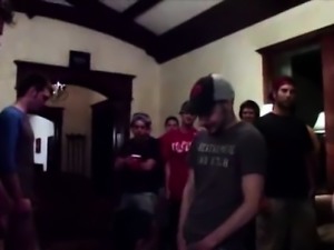 Handsome straight teens suck cock for gay fraternity group