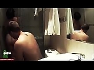 a very fat woman gets sow with water in the shower ADR0034