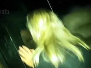 Sexy blonde milf enjoys a big black cock at the gloryhole