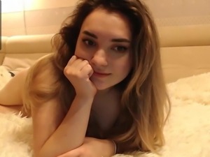 Beautiful girl masturbates gently