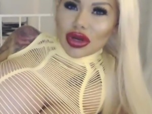 Hot blonde with big boobs solo