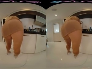 Curvy big tit blonde MILF teasing her stepson in VR