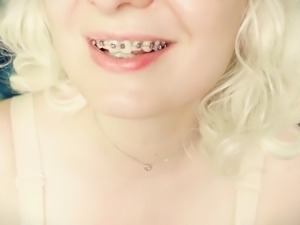Braces fetish - MUKBANG eating ASMR video... food fetish